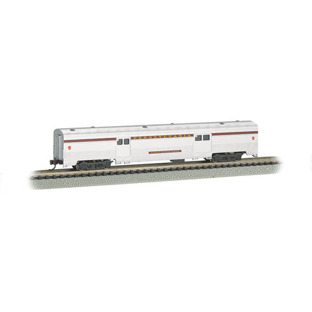 Bachmann Pennsylvania Silver w/Tuscan Stripe - 72 FT 2-Door Baggage car