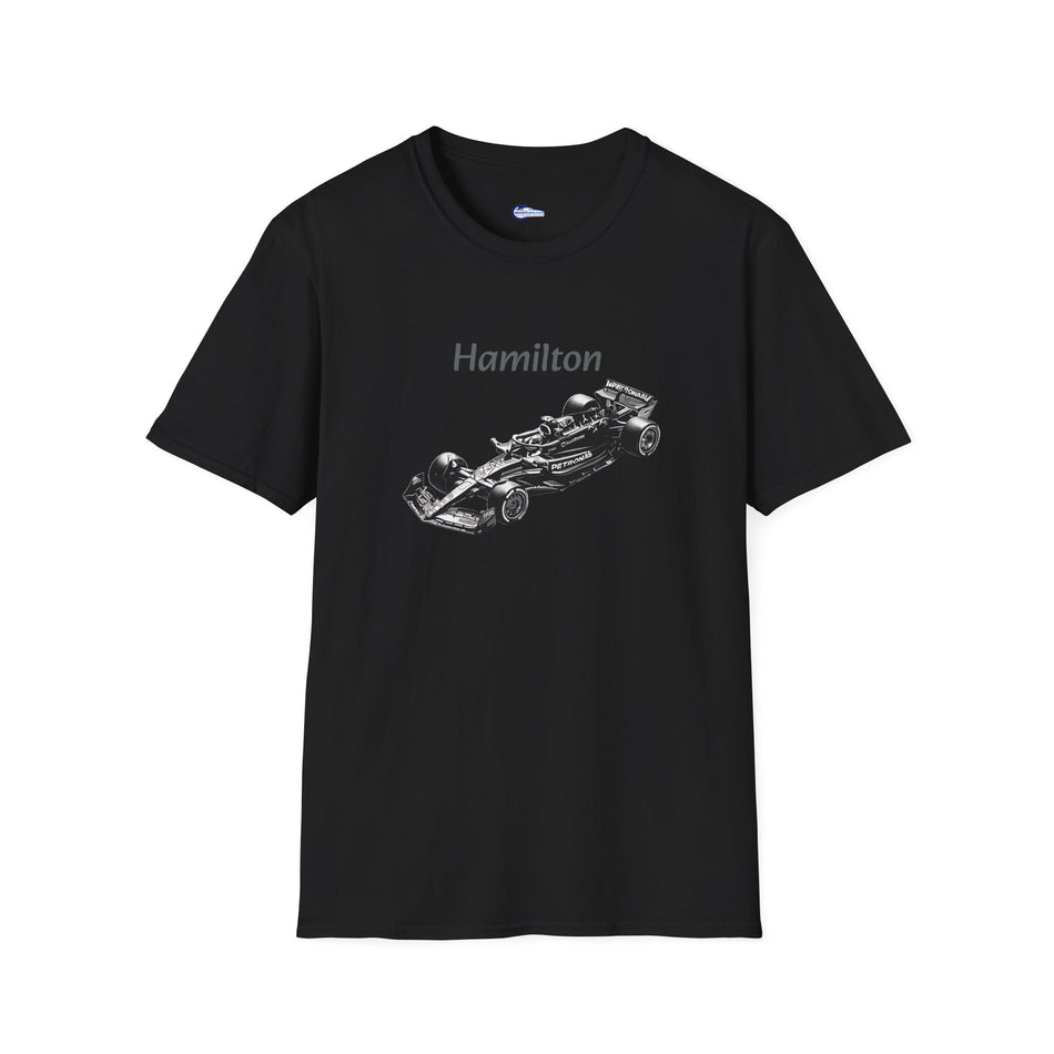 Noir - Art - Lewis Hamilton Mercedes-AMG F1 W14 E Performance Inspired T-Shirt | 2nd Place Spanish GP 2023