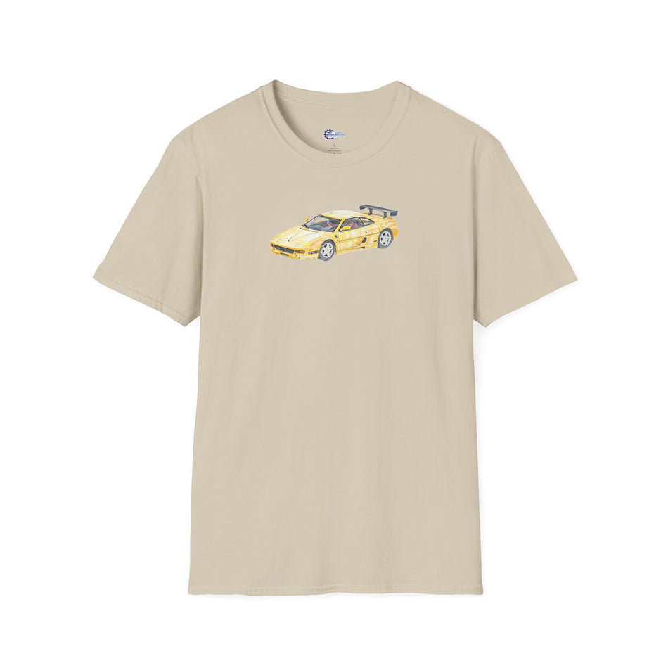 Sketch-Art Ferrari F355 Supercar Tee, Unisex Graphic Shirt, Car Enthusiast Gift,