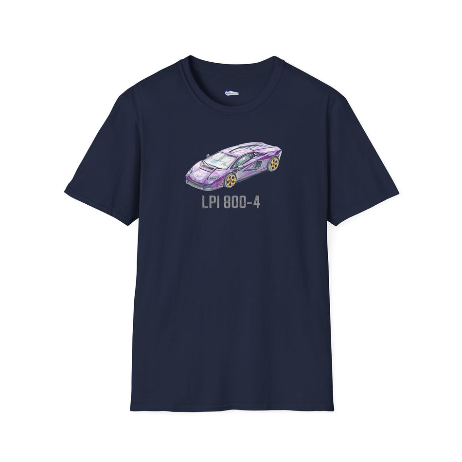 Supercar T-Shirt - Lamborghini LP-800-4 Softstyle Tee w/model designation