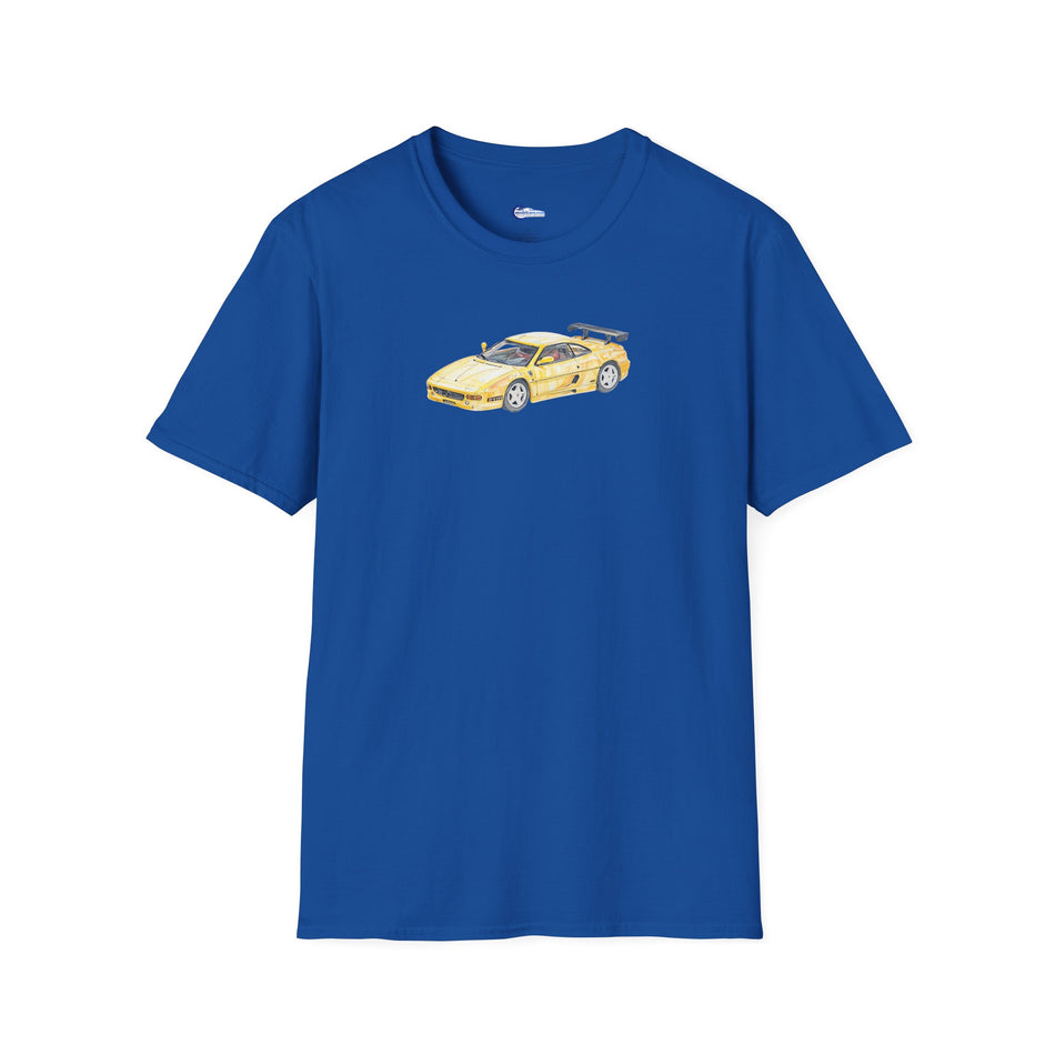 Sketch-Art Ferrari F355 Supercar Tee, Unisex Graphic Shirt, Car Enthusiast Gift,