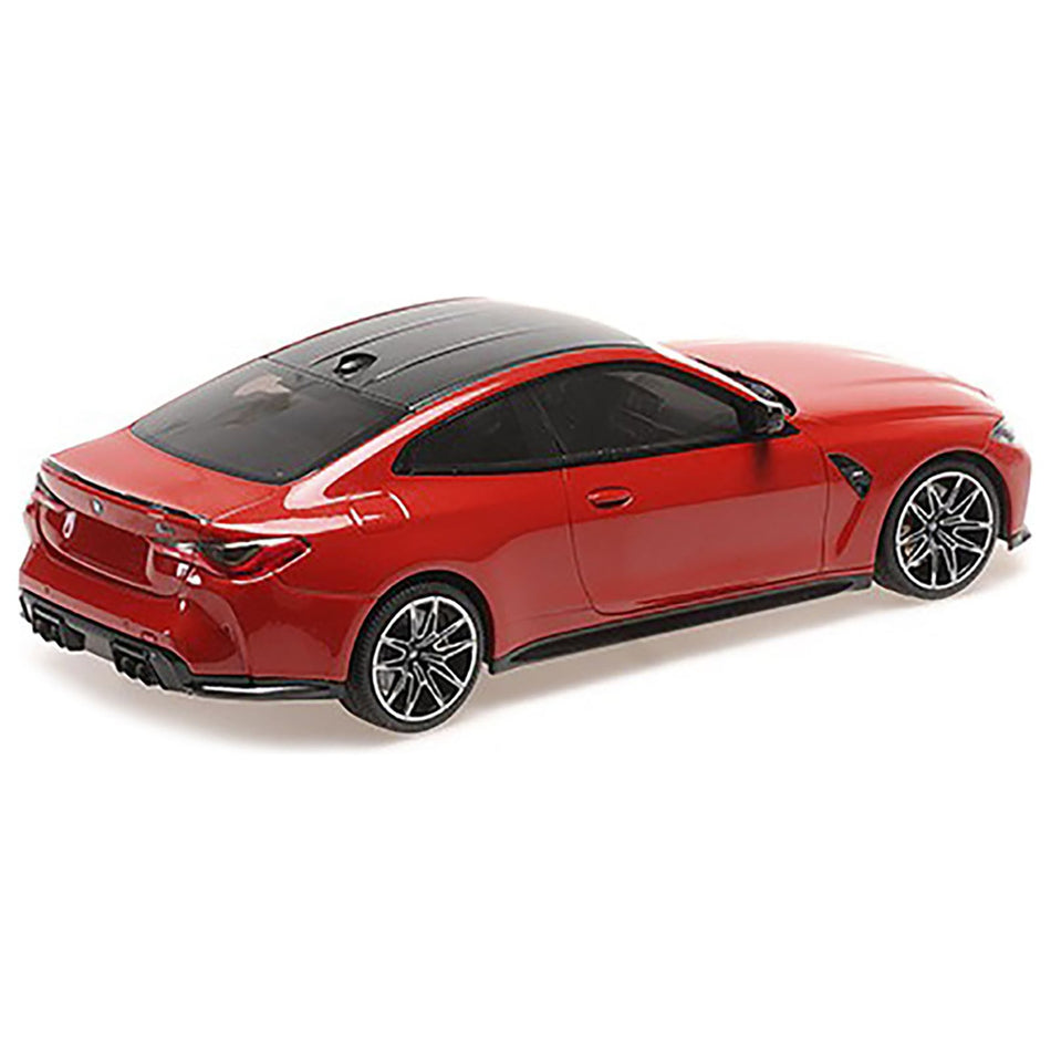 2020 BMW M4 Red Metallic with Carbon Top Limited Edition to 720 pieces Worldwide 1/18 Diecast Model Car by Minichamps