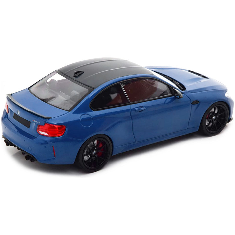 2020 BMW M2 CS Blue Metallic with Carbon Top 1/18 Diecast Model Car by Minichamps