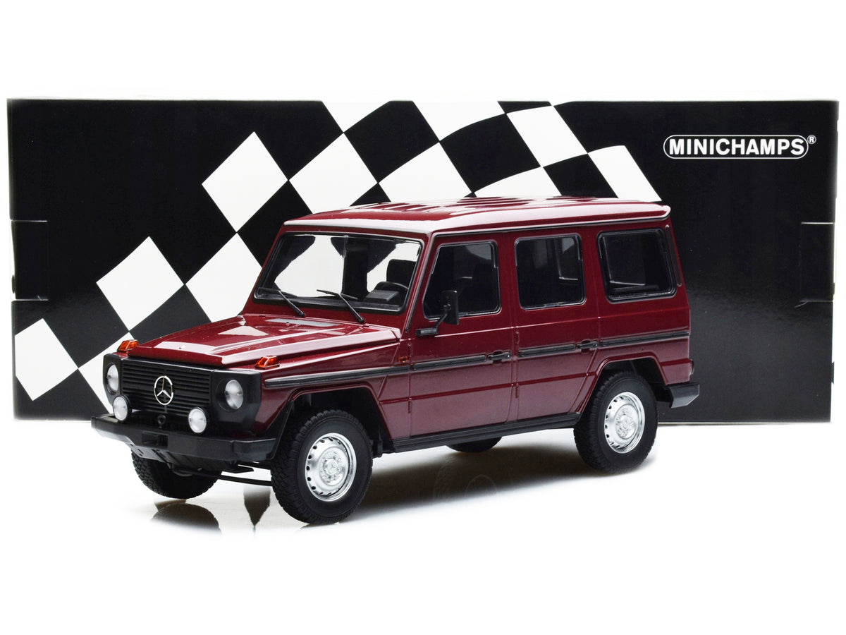 1980 Mercedes-Benz G-Model (LWB) Dark Red with Black Stripes Limited Edition to 402 pieces Worldwide 1/18 Diecast Model Car by Minichamps - view 4