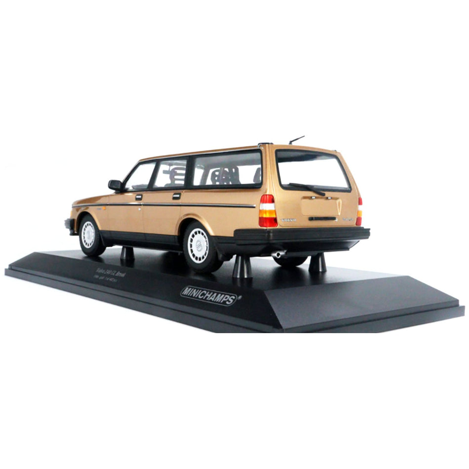 1986 Volvo 240 GL Break Gold Metallic Limited Edition to 402 pieces Worldwide 1/18 Diecast Model Car by Minichamps