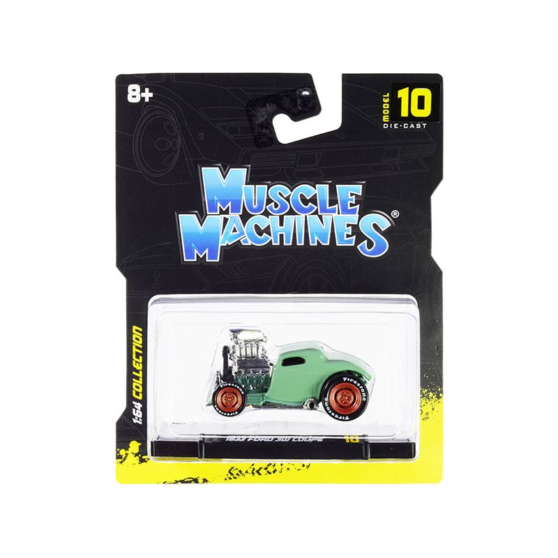 1933 Ford 3W Coupe Light Green 1/64 Diecast Model Car by Muscle Machines