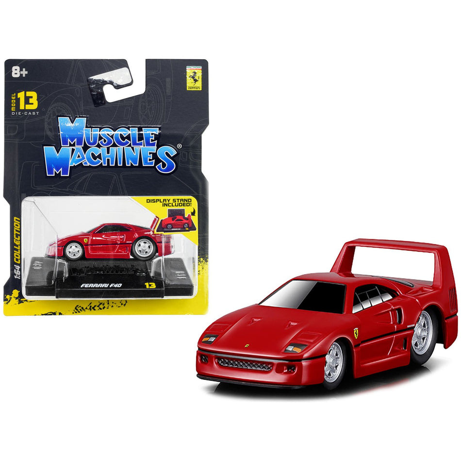 Ferrari F40 Red 1/64 Diecast Model Car by Muscle Machines