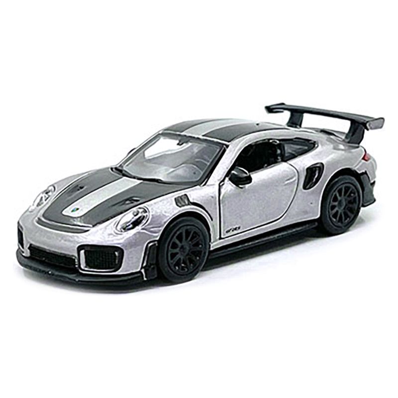 Porsche 911 GT2 RS Silver Metallic with Carbon Stripes "Speed Icons" Series 1/64 Diecast Model Car by Maisto