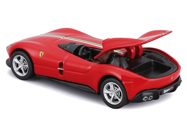 Ferrari Monza SP1 Red with Italian Flag Stripes "Speed Icons" Series 1/64 Diecast Model Car by Maisto