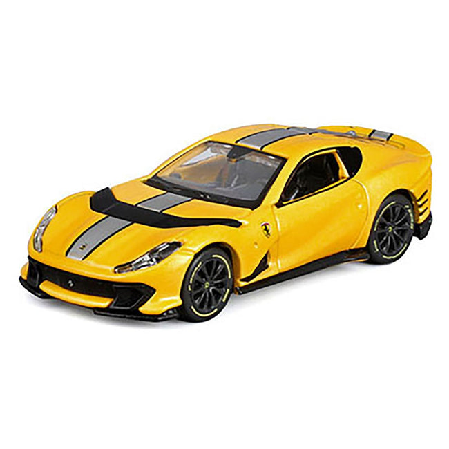 Ferrari 812 Competizione Yellow Metallic with Silver Stripe "Speed Icons" Series 1/64 Diecast Model Car by Maisto