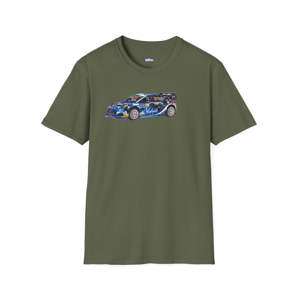 Vector Art Ford Puma Rally1 #13 Gregoire Munster - Louis Louka "Central European Rally" (2023) - Unisex T-Shirt