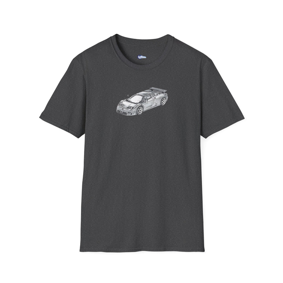 Supercar T-Shirt - Bugatti EB110 Inspired - Dark Gray - Unisex