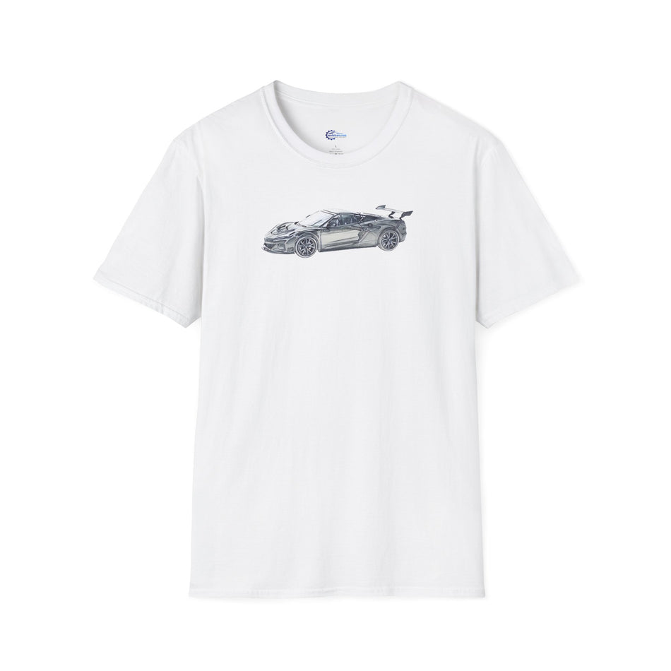 Chevrolet Corvette C8 ZR1 T-Shirt - American Muscle, Black with Blue Stripes