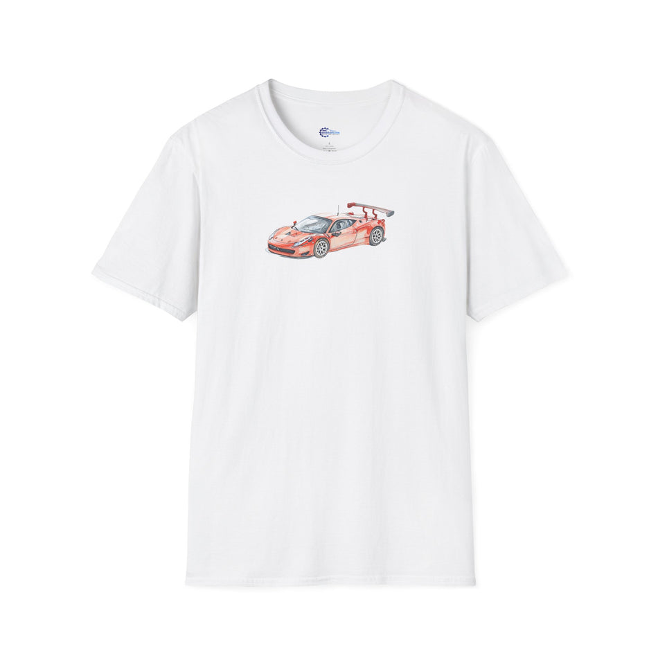 Sketch-Art Ferrari 458 Supercar T-Shirt, Graphic Tee, Car Lover Gift,