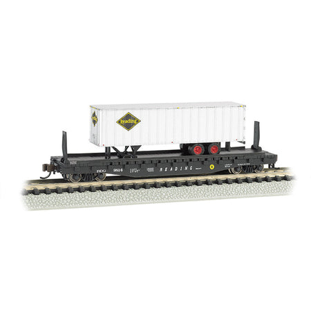 Bachmann Reading 52ft flat car w/ Reading 35ft Trailer