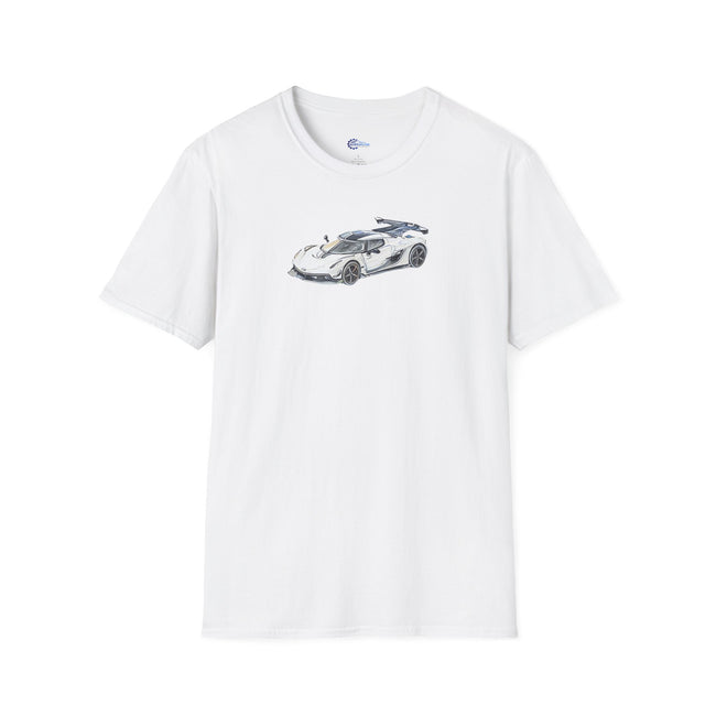 Sketch Art Koenigsegg Jesko T-Shirt, Supercar Tee, Classic with model designation
