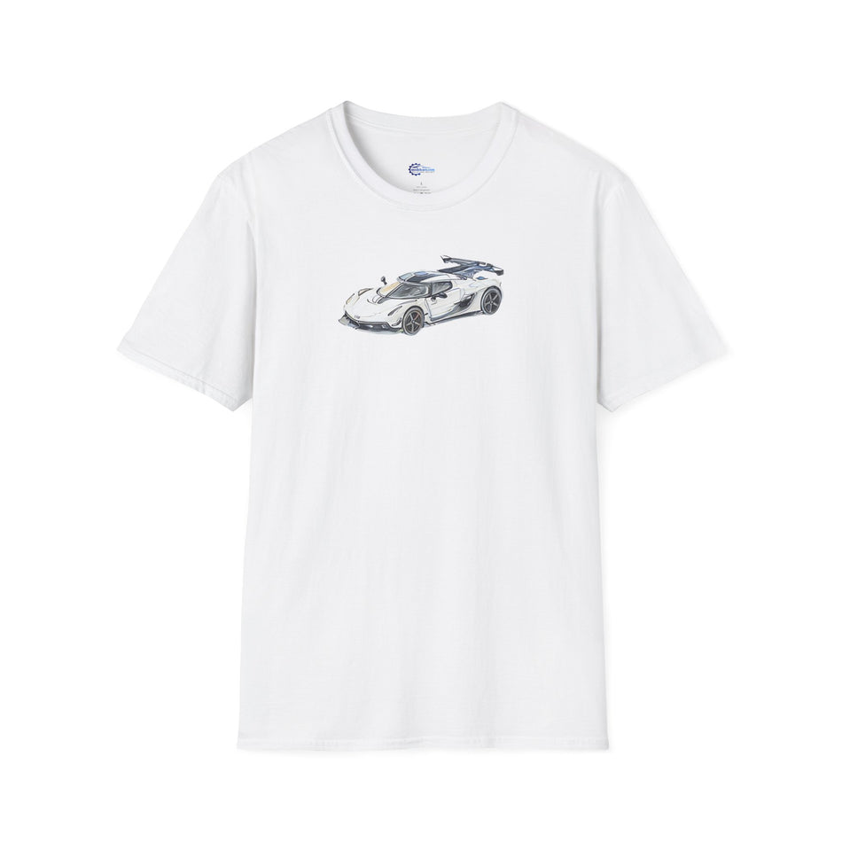 Sketch Art Koenigsegg Jesko T-Shirt, Supercar Tee, Classic with model designation