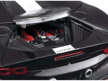 Black Ferrari engine bay detail