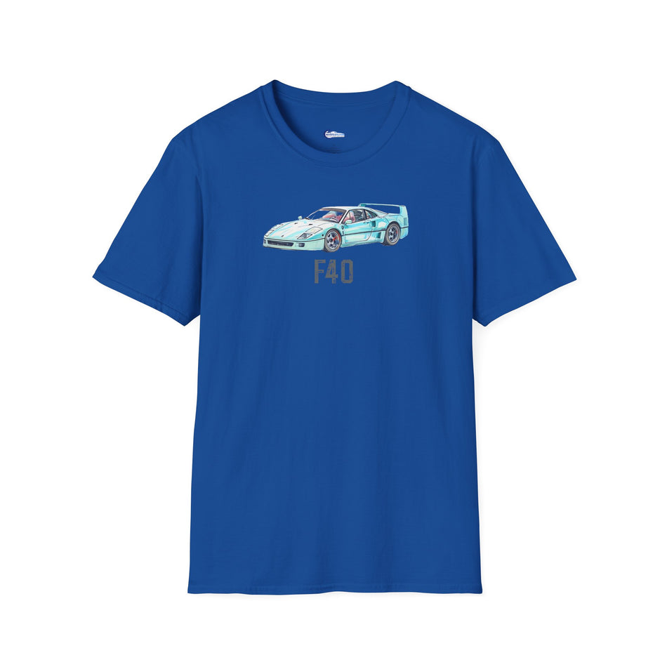 Ferrari F40 Supercar Sketch-Art Motorsport T-Shirt