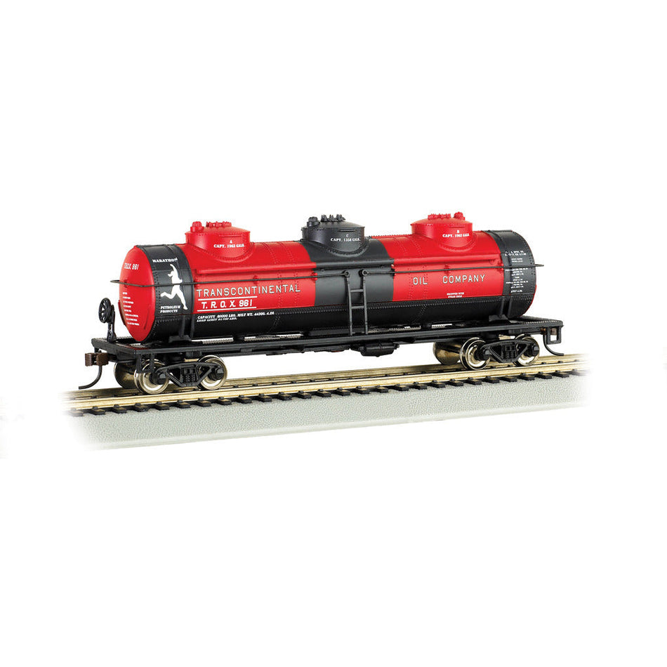 Bachmann Transcontinental Oil Company - 40' Three-Dome Tank Car (HO Scale