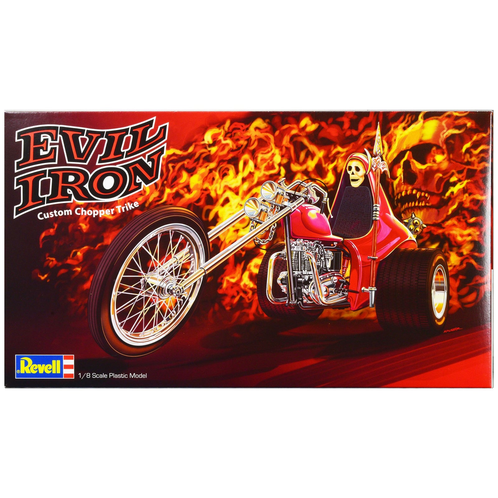 Level 5 Model Kit Evil Iron Custom Chopper Trike 1/8 Scale Model by Revell