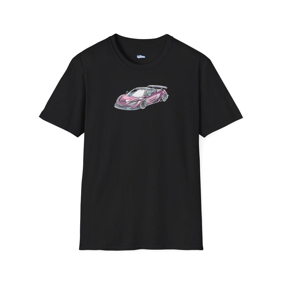 McLaren 720S LB-Works Purple Metallic Sketch Art T-Shirt, Unisex Tee, Car
