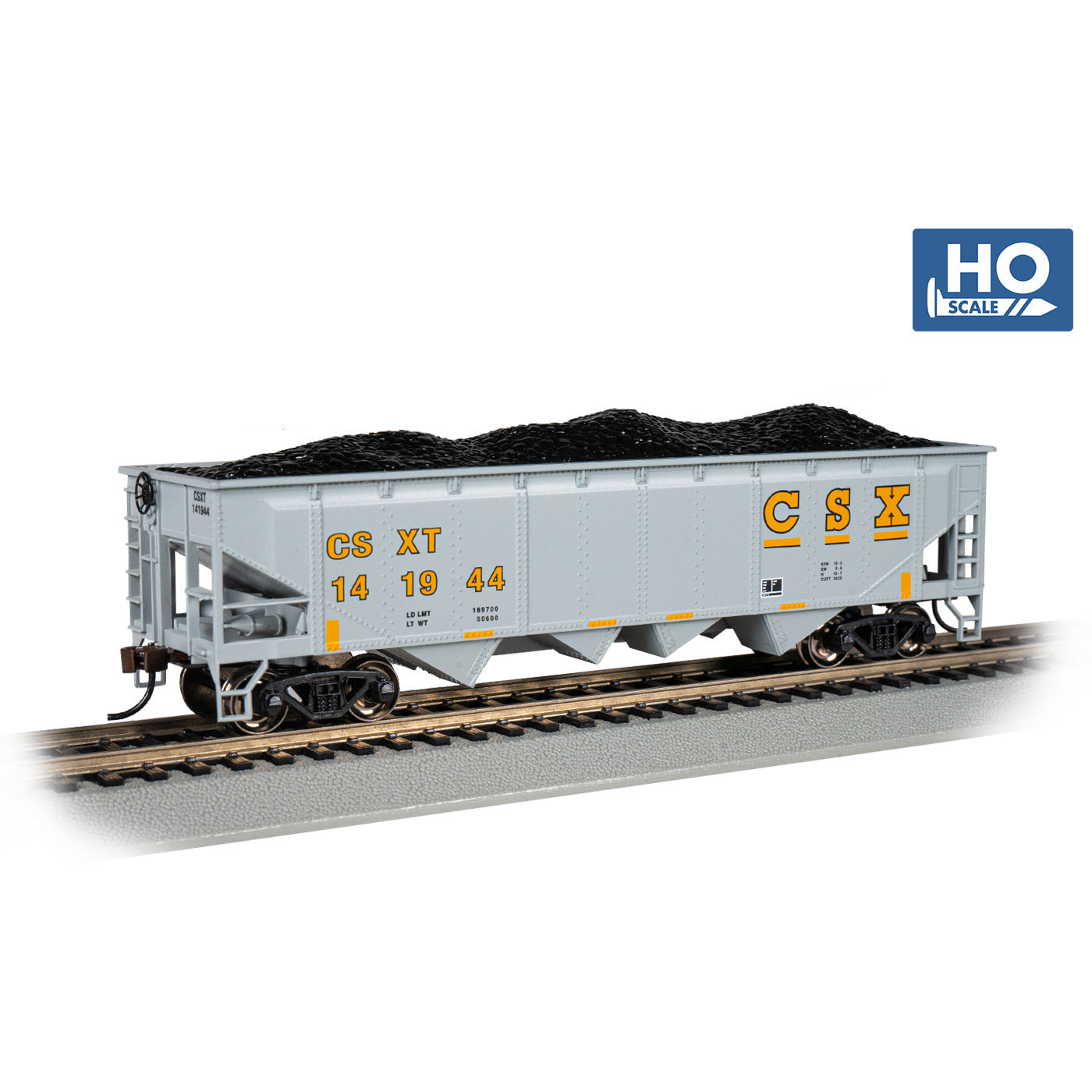 Bachmann CSX® #141944 - 40' Quad Hopper (Gray & Yellow)