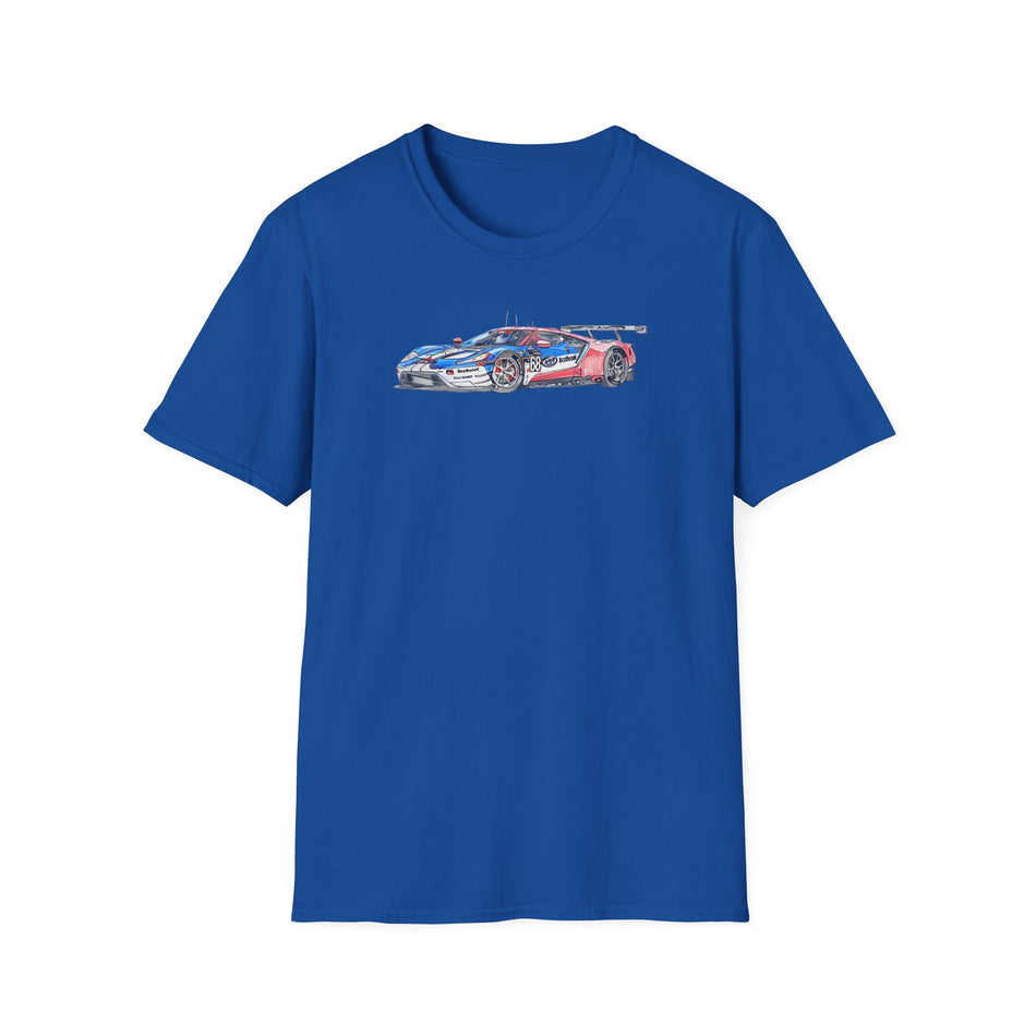 Sketch art T-Shirt - 24H of Le Mans (2019) Ford GT #68 Sebastien Bourdais - Joey Hand - Dirk Muller - Unisex