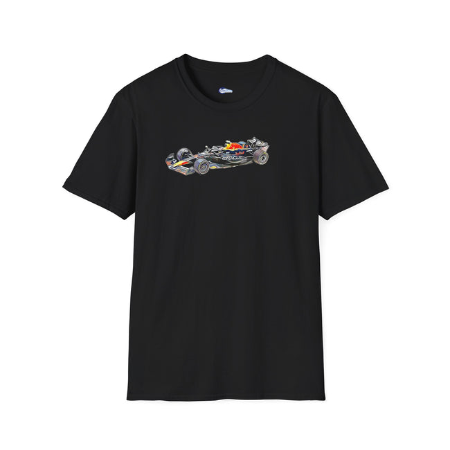 Cartoon Art Red Bull Racing RB19 #11 Sergio Perez "Oracle" 2nd Place F1 Formula One "Italian GP" (2023) - Unisex T-Shirt