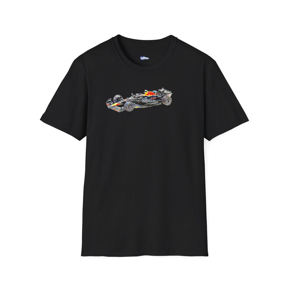 Cartoon Art Red Bull Racing RB19 #11 Sergio Perez "Oracle" 2nd Place F1 Formula One "Italian GP" (2023) - Unisex T-Shirt