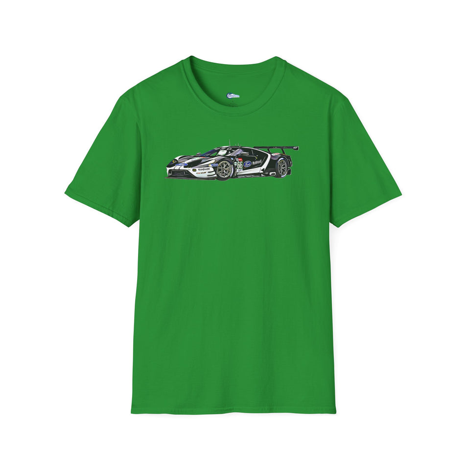 Cartoon Art 24 Hours of Le Mans Ford GT Unisex T-Shirt - Racing Enthusiast Apparel