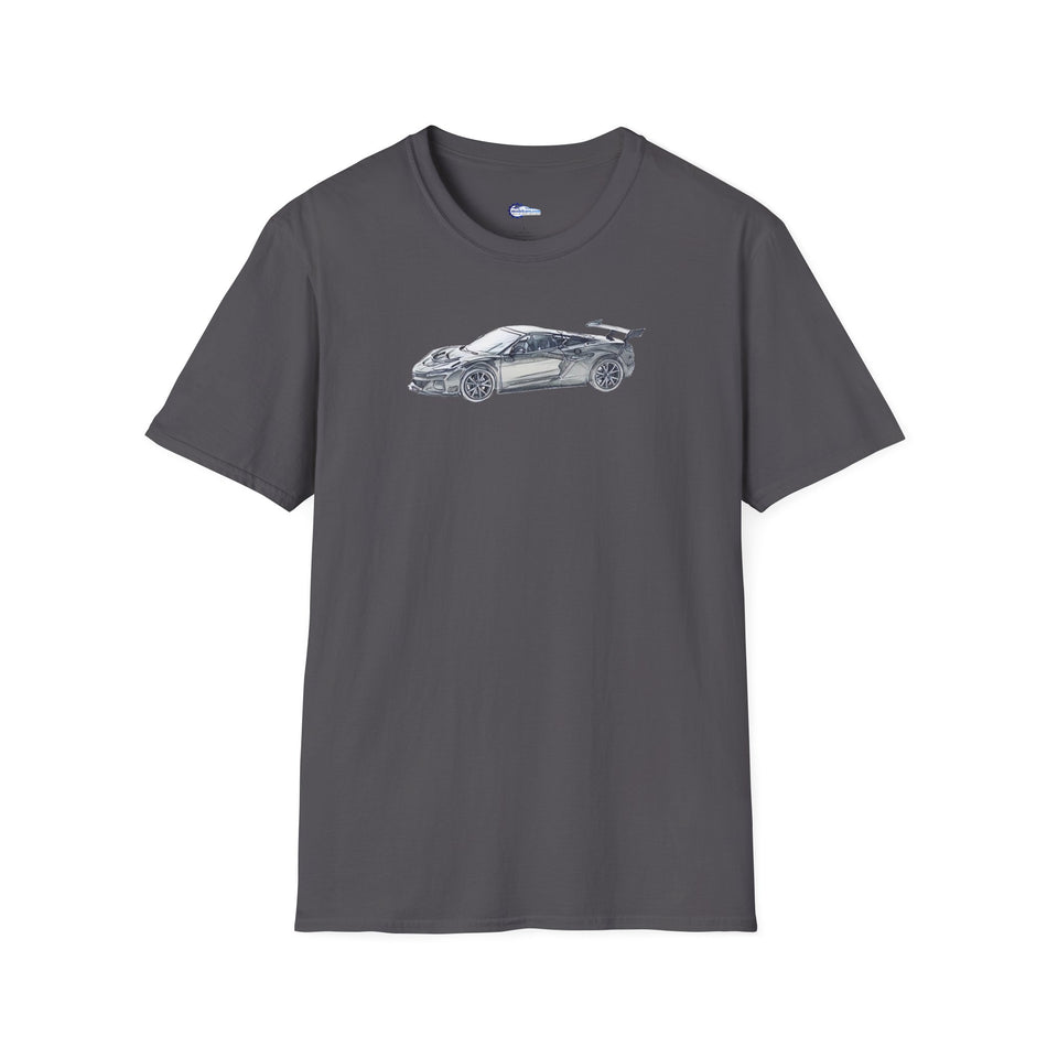 Chevrolet Corvette C8 ZR1 T-Shirt - American Muscle, Black with Blue Stripes