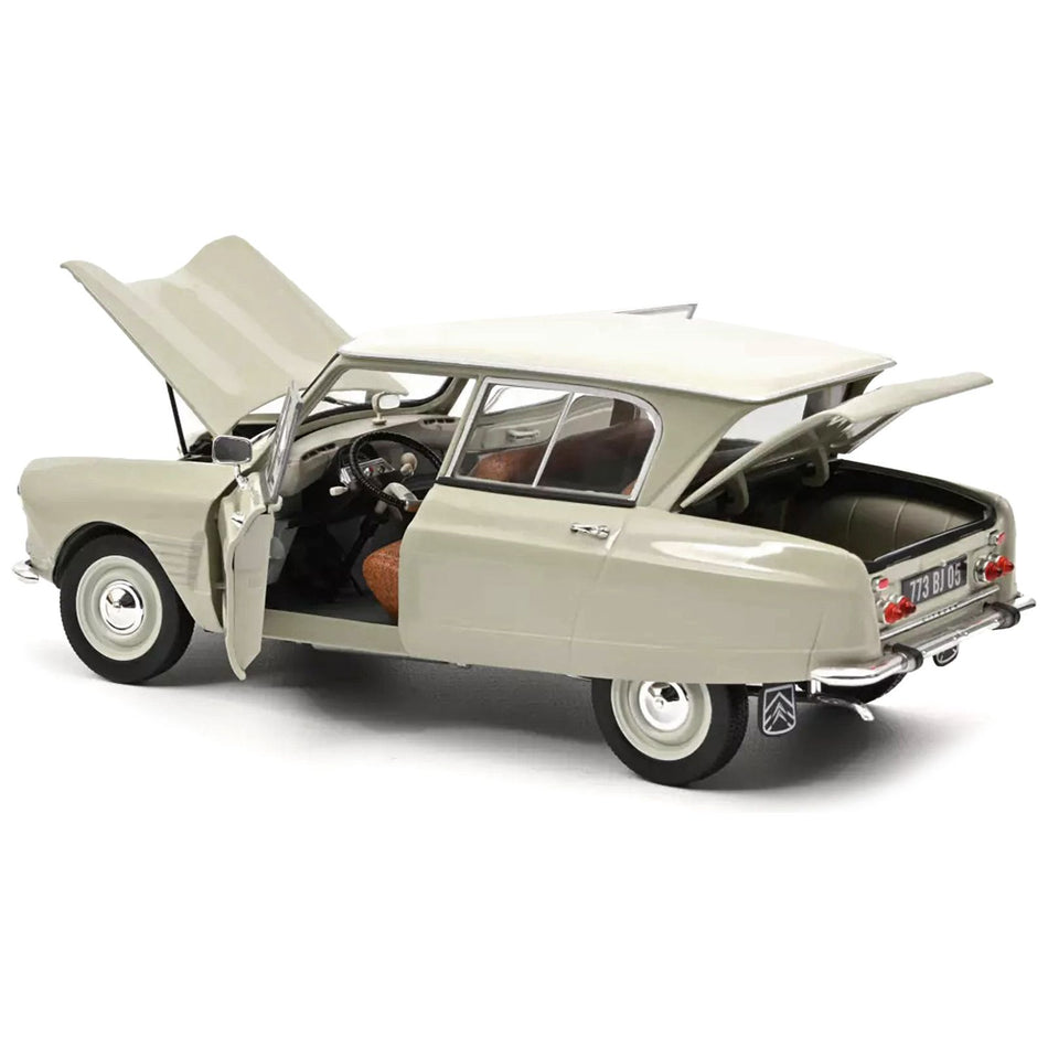 1965 Citroen Ami 6 Pavos White with Beige Top 1/18 Diecast Model Car by Norev