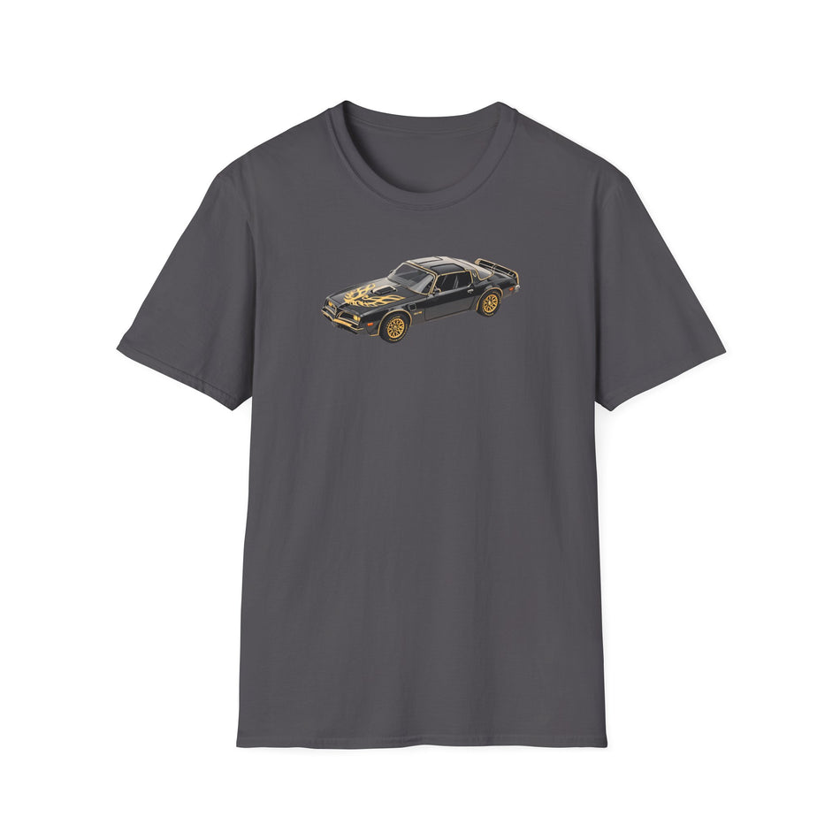 1977 Pontiac Firebird T/A Trans Am Starlite Black with Golden Eagle Hood - Inspired T-Shirt - American Muscle