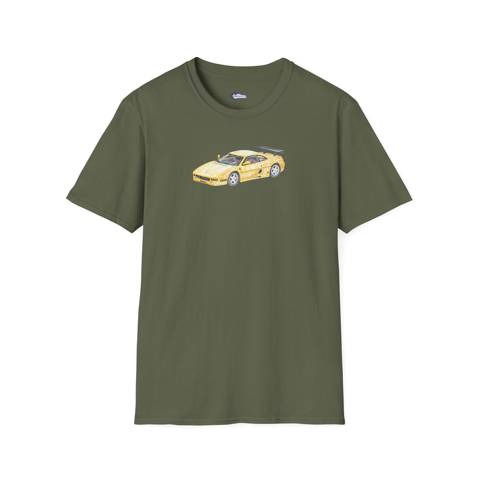 Sketch-Art Ferrari F355 Supercar Tee, Unisex Graphic Shirt, Car Enthusiast Gift,