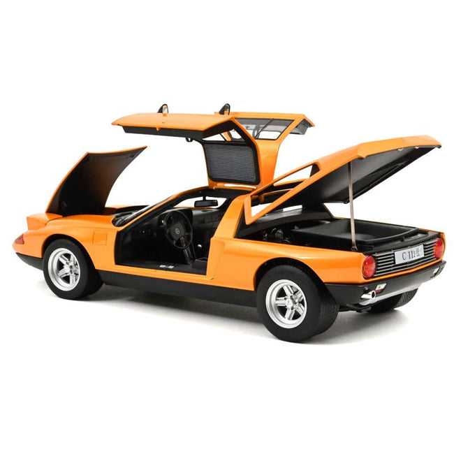 1970 Mercedes-Benz C 111/II White Autumn Metallic with Black Stripes 1/18 Diecast Model Car by Norev