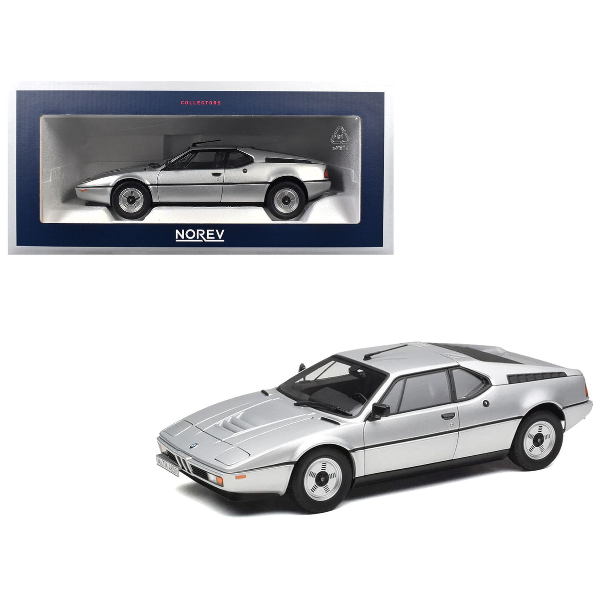 1980 BMW M1 Silver Metallic 1/18 Diecast Model Car by Norev