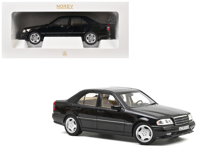 1993 Mercedes-Benz C36 AMG Black Metallic 1/18 Diecast Model Car by Norev