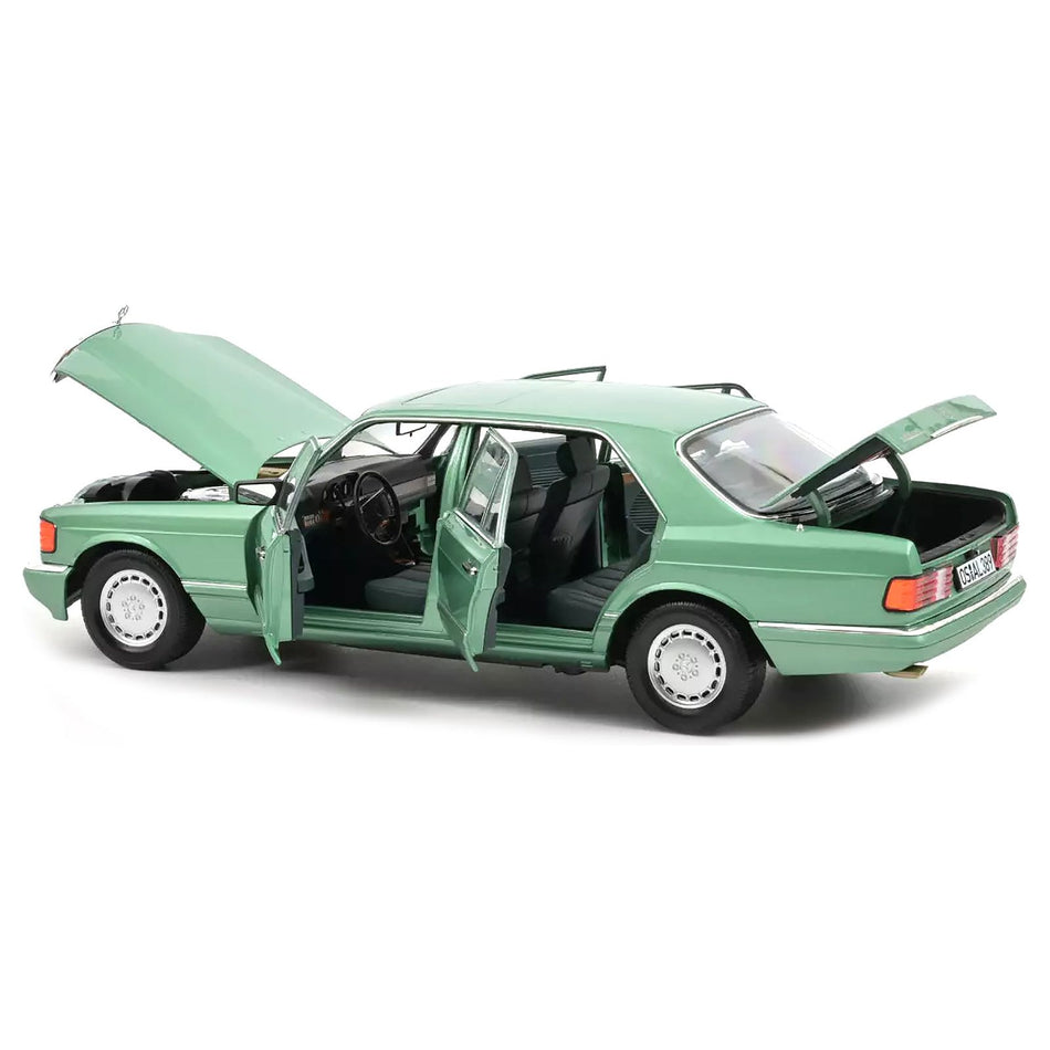 1991 Mercedes-Benz 560 SEL Light Green Metallic 1/18 Diecast Model Car by Norev