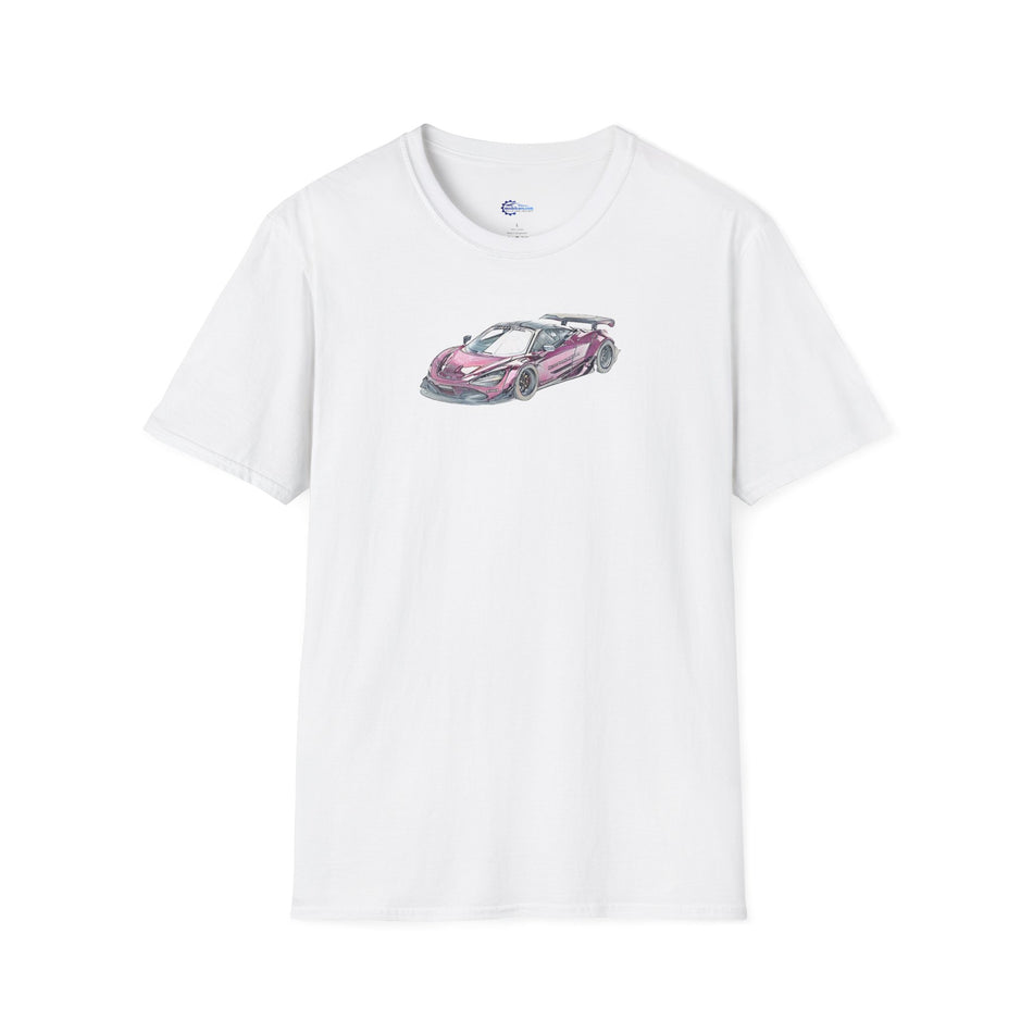 McLaren 720S LB-Works Purple Metallic Sketch Art T-Shirt, Unisex Tee, Car