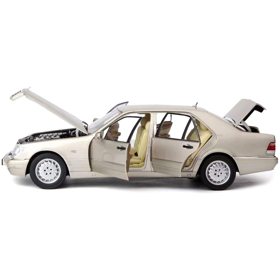 1997 Mercedes-Benz S600 Smoke Silver Metallic 1/18 Diecast Model Car by Norev