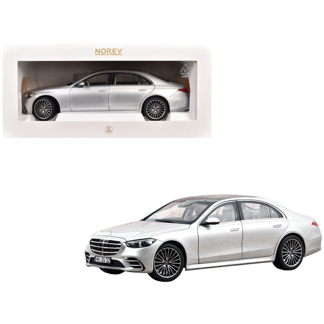 2021 Mercedes-Benz S-Class AMG Line Silver Metallic with Sunroof 1/18 Diecast Model Car by Norev