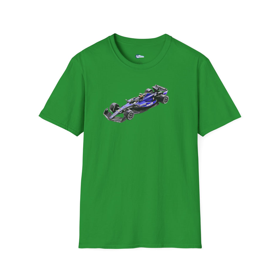 Cartoon Art Formula One Racing T-Shirt - Williams FW46 #2 Logan Sargeant 'Bahrain GP' Design