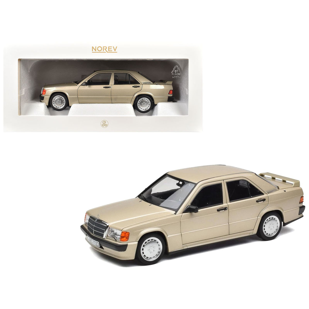 1984 Mercedes-Benz 190E 2.3-16 Smoke Silver Metallic 1/18 Diecast Model Car by Norev