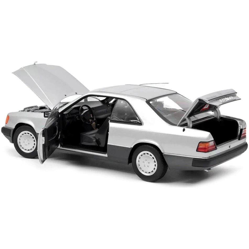 1990 Mercedes-Benz 300 CE-24 Coupe Silver Metallic and Black 1/18 Diecast Model Car by Norev