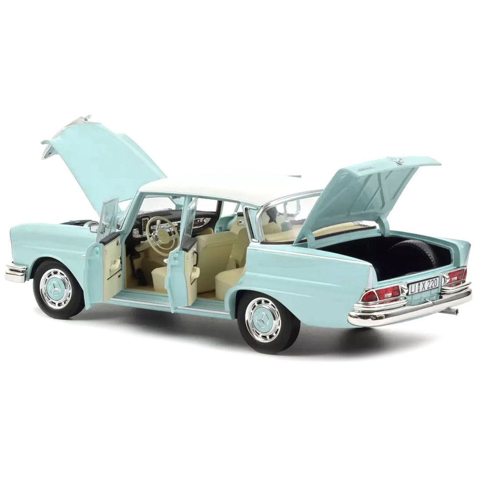 1965 Mercedes-Benz 220 S Light Blue with White Top 1/18 Diecast Model Car by Norev