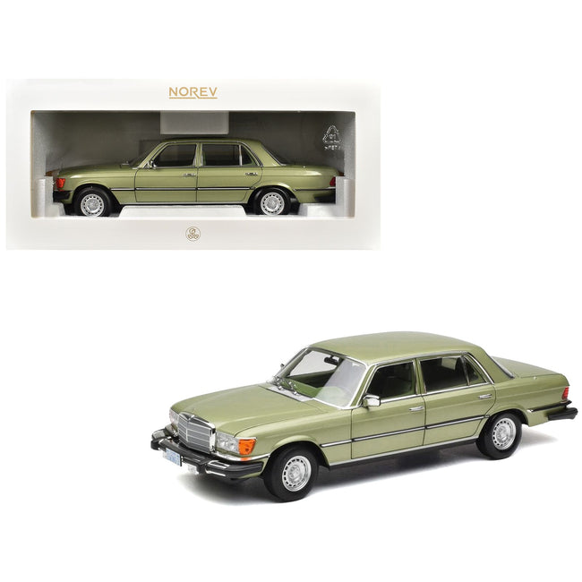 1979 Mercedes-Benz 450 SEL (US Version) Silver Green Metallic with Green Interior 1/18 Diecast Model Car by Norev