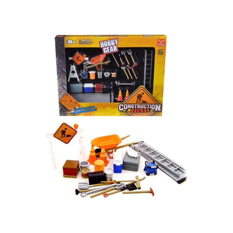 Construction Accessories Set For 1/24 Diecast Car Models by Phoenix Toys