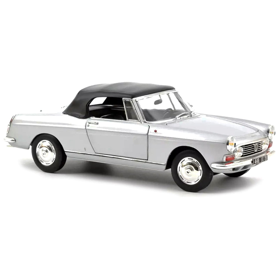 1967 Peugeot 404 Cabriolet Silver Metallic 1/18 Diecast Model Car by Norev