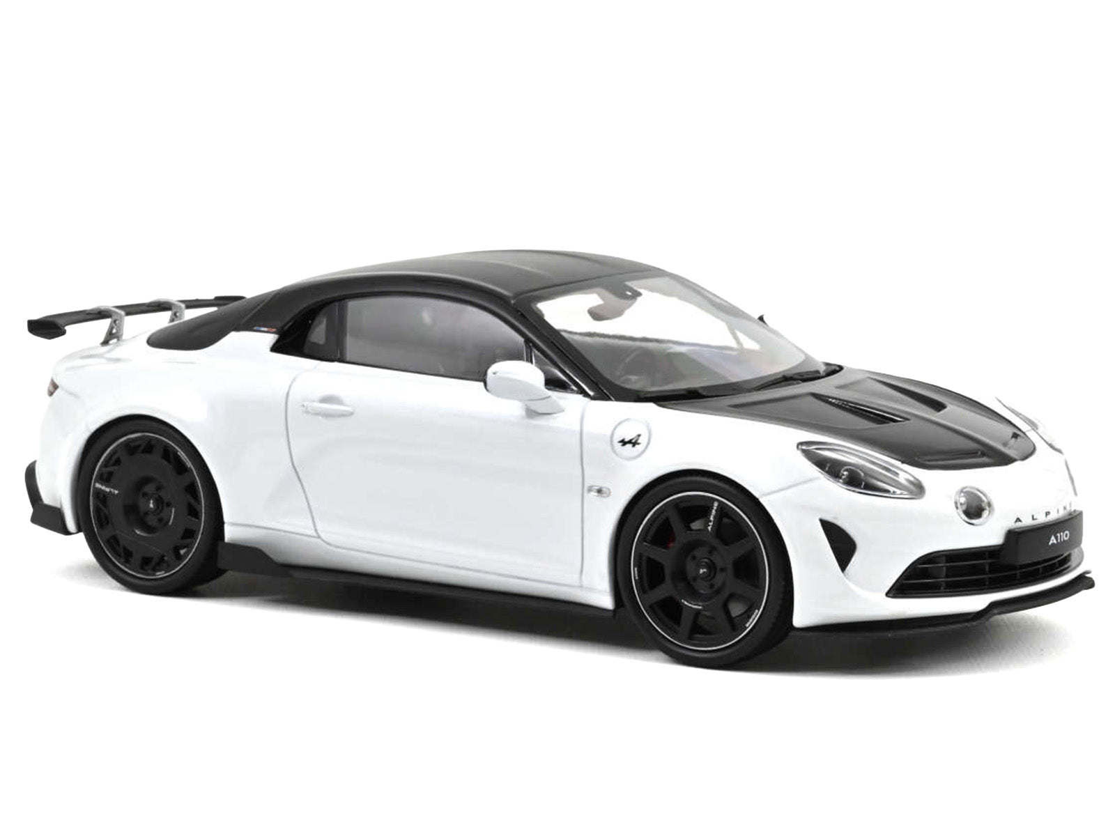 White and black sports car model.